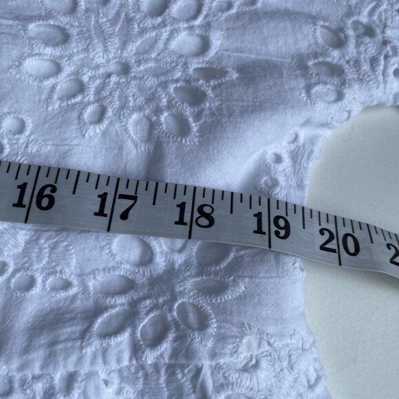 Valentina Naldi Eyelet Baby Doll Dress Size L White Tiered Italy Y2K Cottagecore - Picture 10 of 11